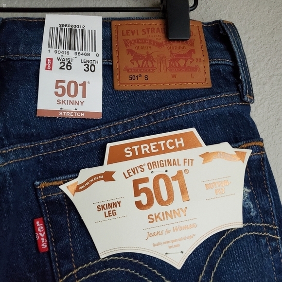 Levi's 501 Skinny in Song For Forever size 26 NWT - Picture 9 of 11